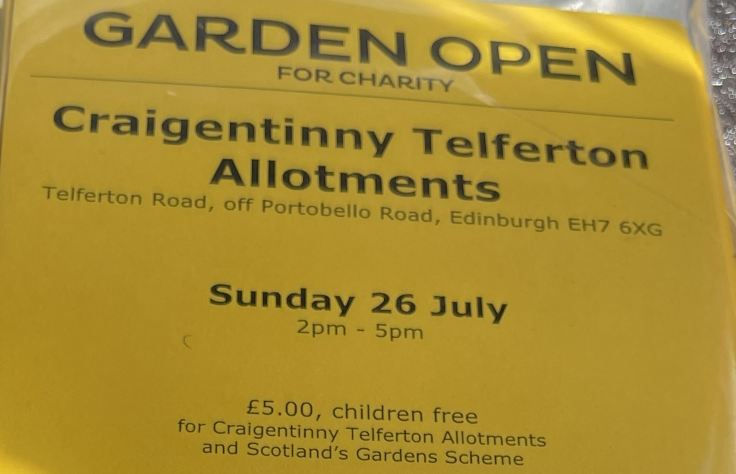 Sunday 26th July will be our Annual Fundraising Open Day